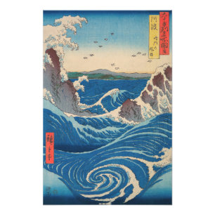 Utagawa Hiroshige - Naruto Whirlpool, provincie Aw Foto Afdruk