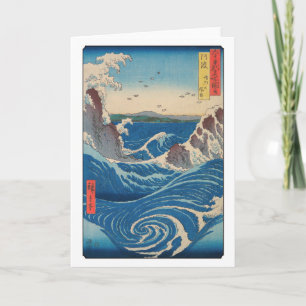 Utagawa Hiroshige - Naruto Whirlpool, provincie Aw Kaart