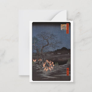 Utagawa Hiroshige - Nieuwjaarsvuur Vossen Notitiekaartje
