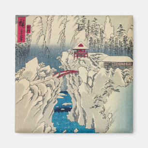Utagawa Hiroshige - sneeuw op de berg Haruna Magneet