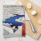 Utagawa Hiroshige - Trommelbrug bij Meguro Theedoek (Quarter Fold)