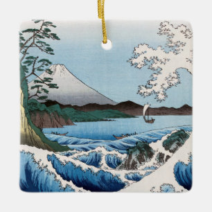 Utagawa Hiroshige - Zee van Satta, provincie Surug Keramisch Ornament