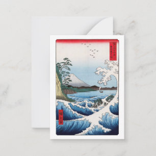 Utagawa Hiroshige - Zee van Satta, provincie Surug Notitiekaartje