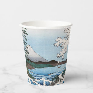 Utagawa Hiroshige - Zee van Satta, provincie Surug Papieren Bekers