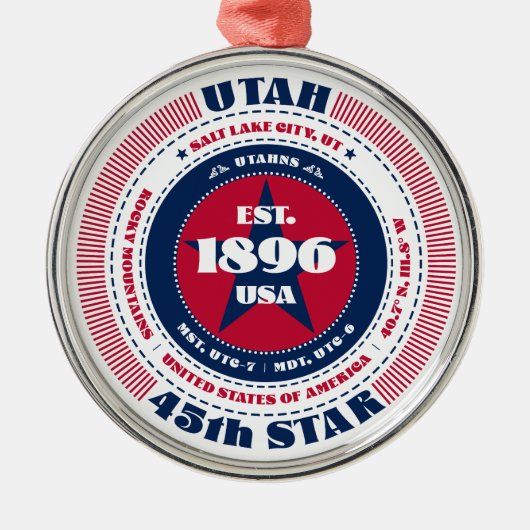 Utah 45e staat kerstversiering metalen ornament (Voorkant)