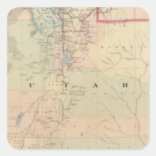 Utah 5 vierkante sticker