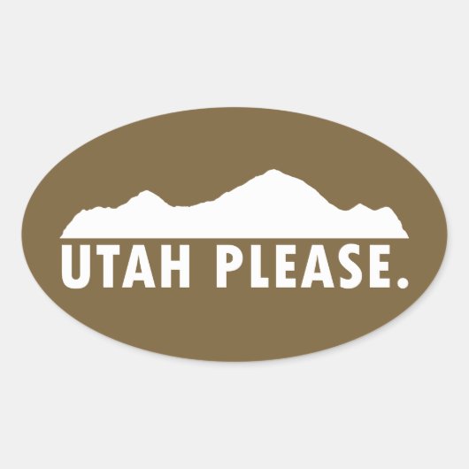 Utah alsjeblieft ovale sticker (Voorkant)