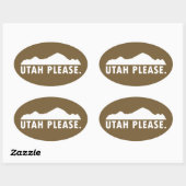 Utah alsjeblieft ovale sticker (Vel)