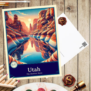 Utah Anime Stijl Cel-Shaded Ansichtkaart Briefkaart