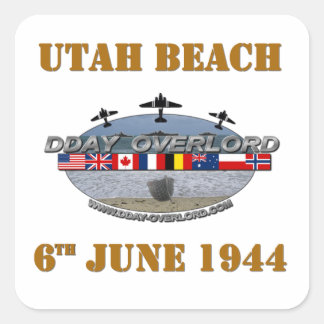 Utah Beach 6th June 1944 Vierkante Sticker
