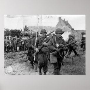Utah Beach D-Day Troops Frankrijk Wereldoorlog II Poster