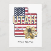 Utah Bee États-Unis Carte Retro Vintage USA (Devant)