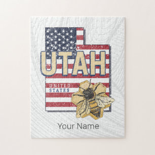 Utah Bee Verenigde Staten Retro Kaart Verenigde S Legpuzzel