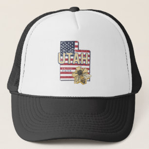 Utah Bee Verenigde Staten Retro Kaart Verenigde S Trucker Pet