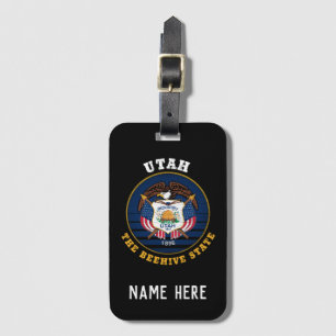 UTAH BEEHIVE STATE FLAG BAGAGELABEL