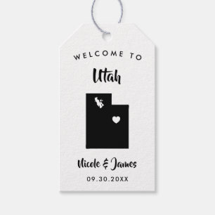 Utah bruiloft welkomsttas Labels, kaart Cadeaulabel