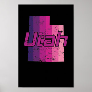 Utah Bundesstaat Umriss Karte Verenigde Staten Poster