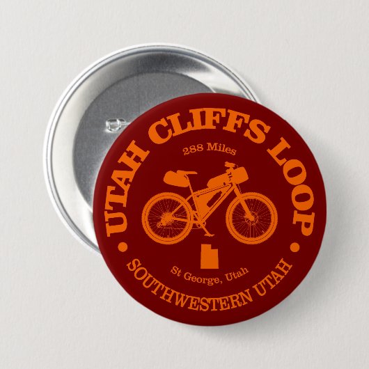 Utah Cliffs Loop (fietsen) Ronde Button 7,6 Cm (Voorkant /achterkant)