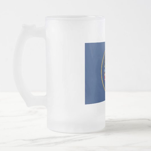 Utah: De bijenkorf staat Amerikaanse vlag, industr Matglas Bierpul (Links)