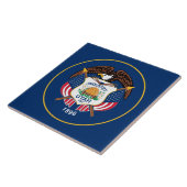 Utah: De bijenkorf staat Amerikaanse vlag, industr Tegeltje (Zijkant)