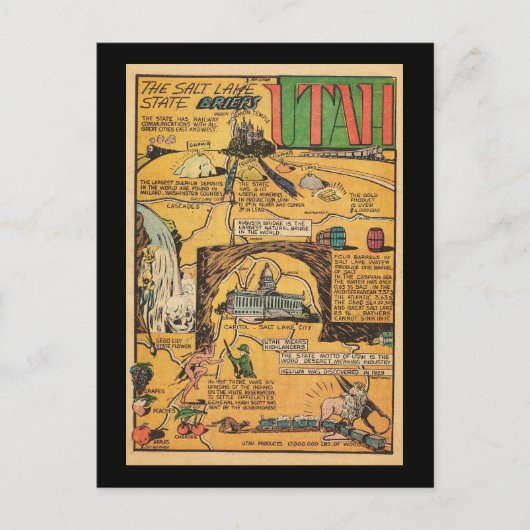 Utah de staat Salt Lake Briefkaart (Voorkant)