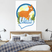 Utah Deer Travel logo Canvas Afdruk (Insitu (Slaapkamer))