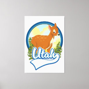 Utah Deer Travel logo Canvas Afdruk