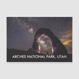 Utah Delicate Arch night sterft melkachtig landsch Tissuepapier
