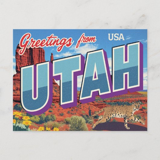 Utah Desert Bobcat Monument Valley Briefkaart (Voorkant)