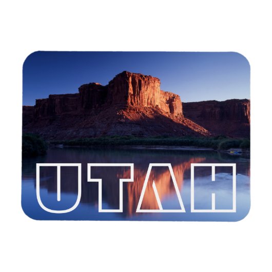 Utah, een tafelberg weerspiegeld in de Colorado ri Magneet (Horizontaal)