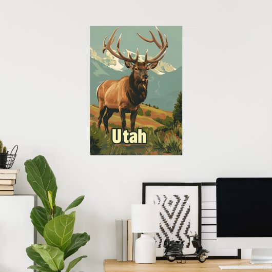 Utah Elk Poster (Thuiskantoor)