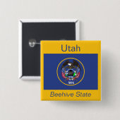 Utah Flag Button (Voorkant /achterkant)