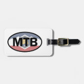 Utah Flag Mountain Biking Oval Bagagelabel (Voorkant horizontaal)