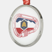 Utah Flag Rock Klim Carabiner Metalen Ornament (Links)