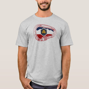 Utah Flag Rock Klim Carabiner T-shirt