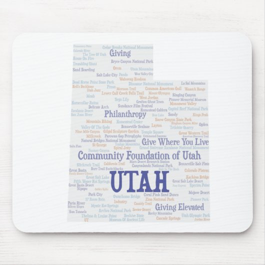 UTAH Gepersonaliseerd Word Cloud Muismat (Voorkant)