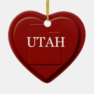 Utah Heart Map kerstversiering Keramisch Ornament