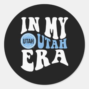Utah Hockey Club Era Donkere Heather Officiëel Gel Ronde Sticker