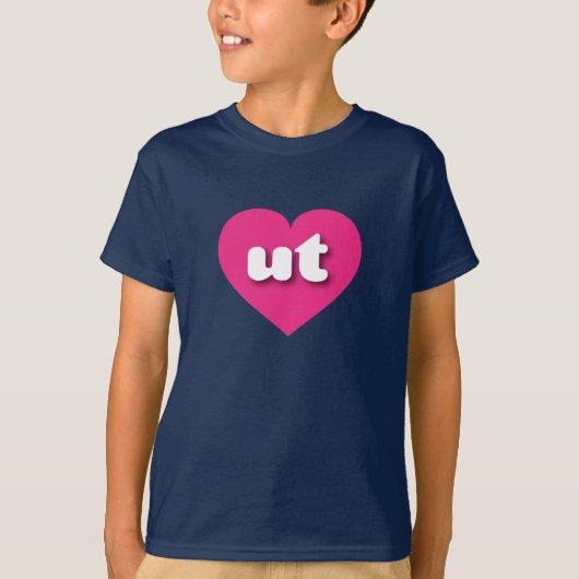 Utah hot roze hart - Ik hou van T-shirt (Voorkant)