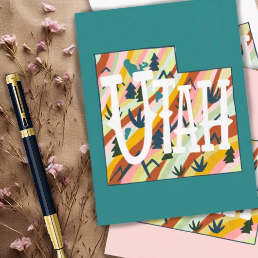 Utah Illustrated Map Briefkaart