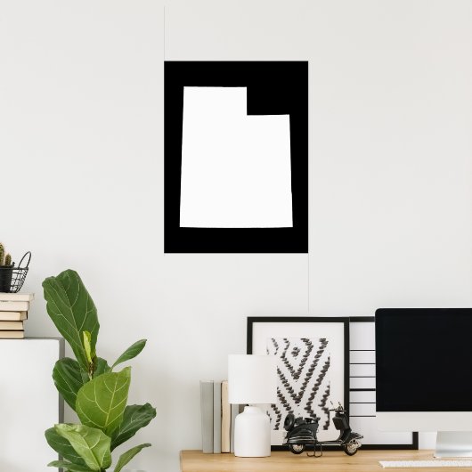 Utah in het wit poster (Thuiskantoor)