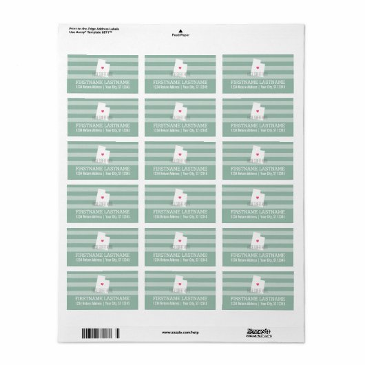 Utah Map Home State Love met Custom Heart Etiket (Full Sheet)