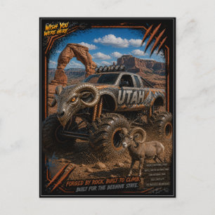 Utah Monster Truck Off Road Kunst Briefkaart