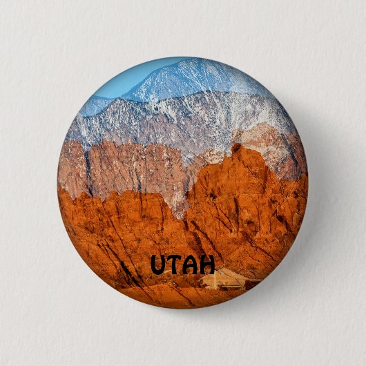 Utah Mountains Ronde Button 5,7 Cm (Voorkant)