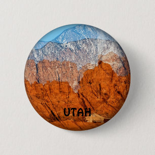 Utah Mountains Ronde Button 5,7 Cm