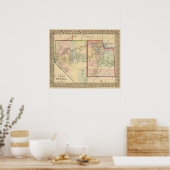 Utah, Nevada Map door Mitchell Poster (Keuken)