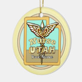 Utah Nurse Caduceus Keramisch Ornament (Links)