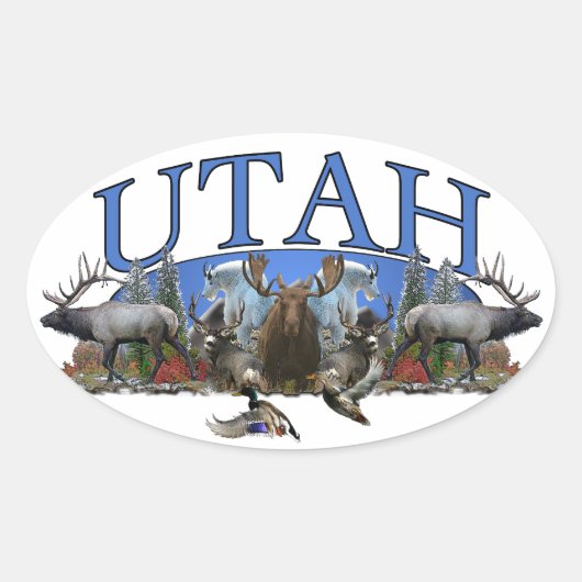 Utah Ovale Sticker (Voorkant)