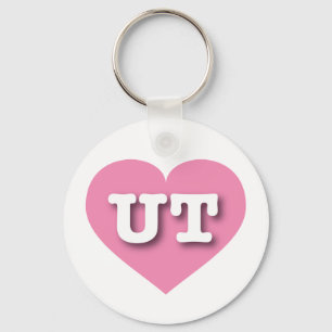 Utah Pink Heart - Ik hou van UT Sleutelhanger