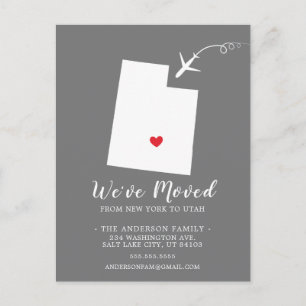 UTAH-postkaart van de staat die de aankondiging ve Briefkaart